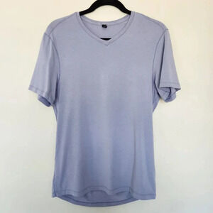 Lululemon Mens 5 Year Basic V Tee Shirt S Short Sleeve Light Blue Cotton Crew
